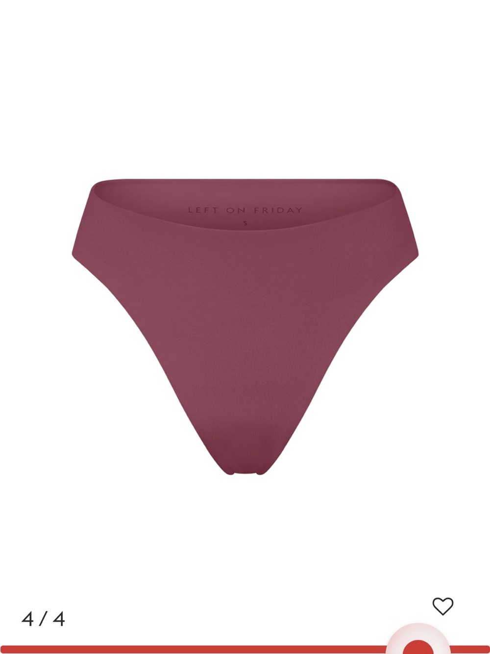 Left On Friday Seamless High-Cut Bikini Brief in Wine
